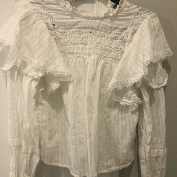 White ruffle blouse - Picture 1 of 1